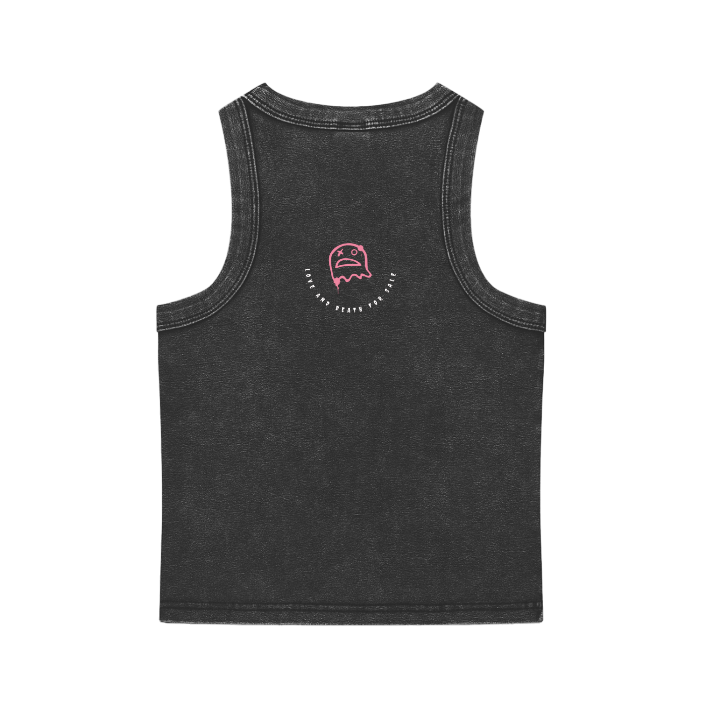 Gothic Kawaii Animal Character Black Tank Top "Only Farms" collection 2025