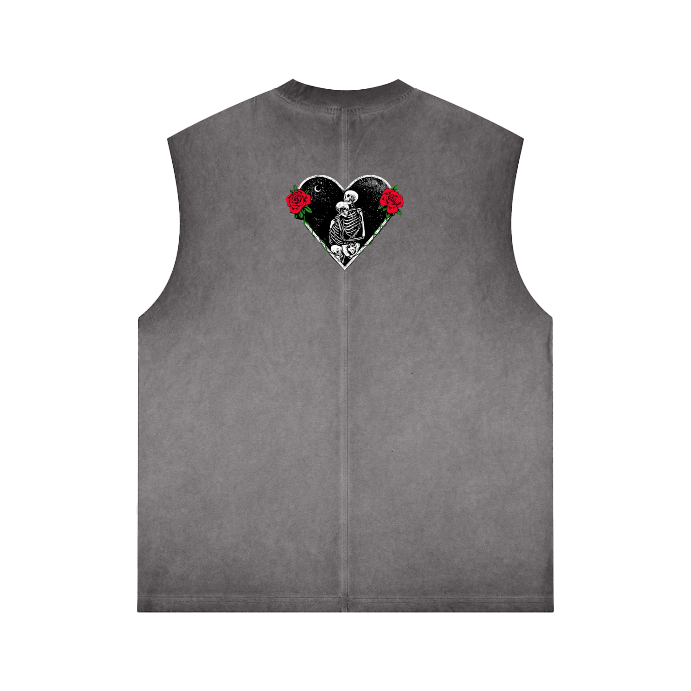 "Loyal Bones" Reverse Washed Gray Tank Top